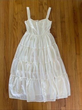 Caara White Tiered Dress